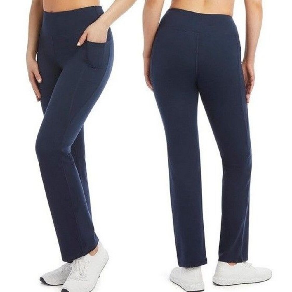 Jockey Studio Flare Yoga Pants Small S Neo Navy w/ Pockets NWT